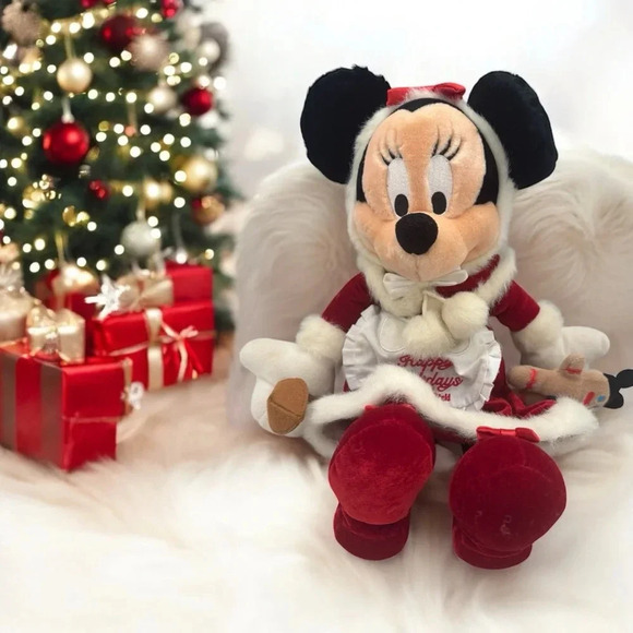 Walt Disney World Minnie Mouse Mrs. Clause Plush Gingerbread Christmas Toy GUC - Picture 1 of 15